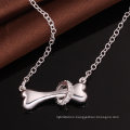 High Quality Pure Fashion Cute Beautiful Bone Pendant Simple Silver Jewelry Necklace